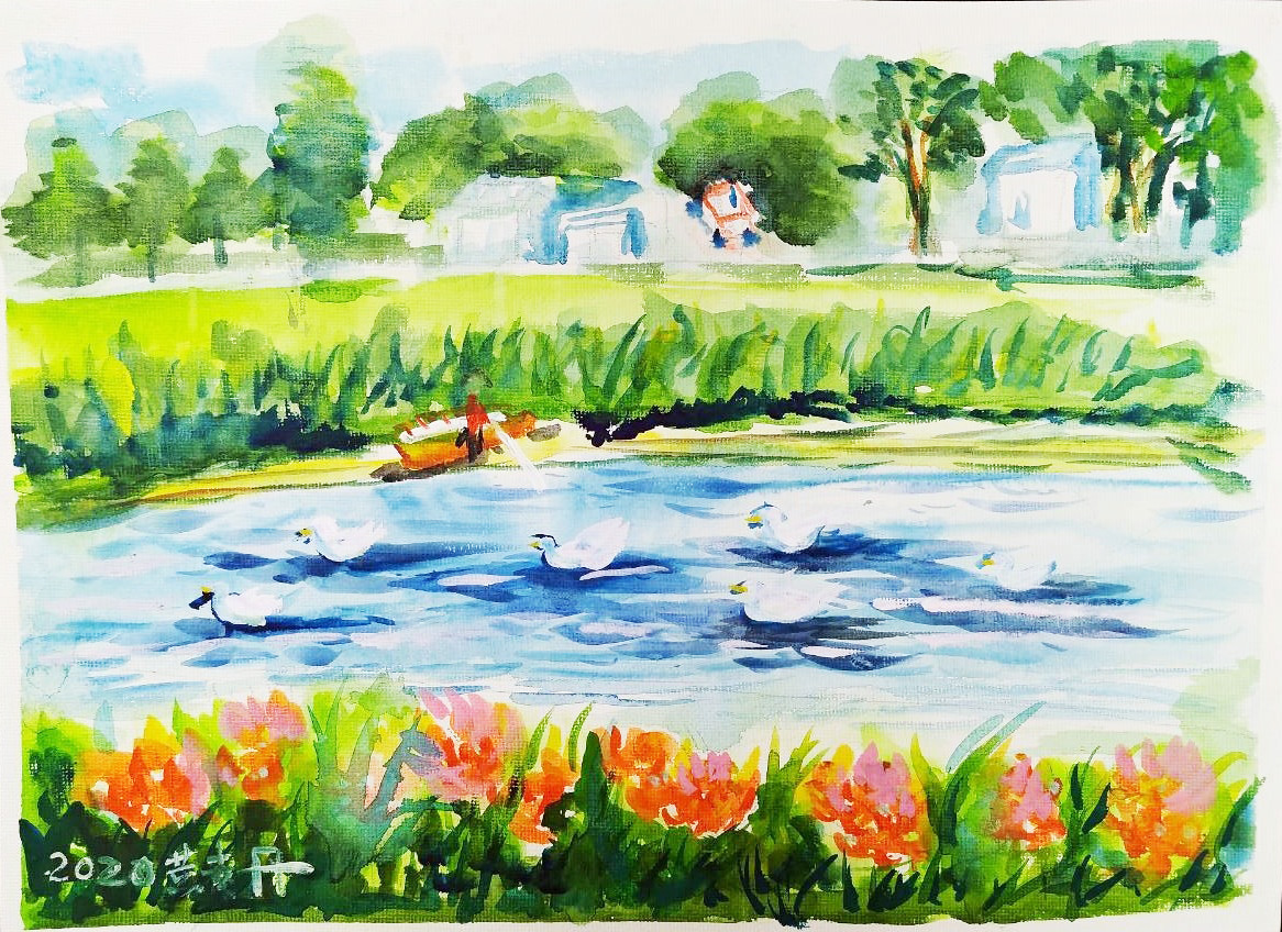 鄉趣(水彩)