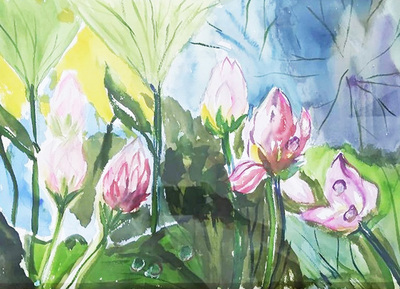 Link to 紅蓮待放(水彩)