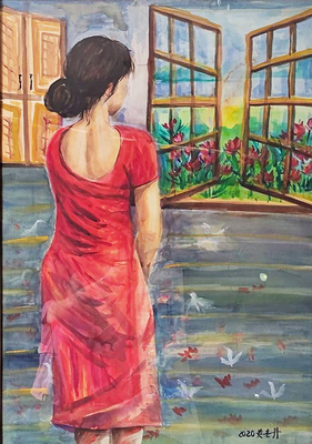 Link to 窗外(水彩)