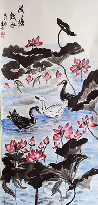 Link to 荷塘戲水(水墨畫)